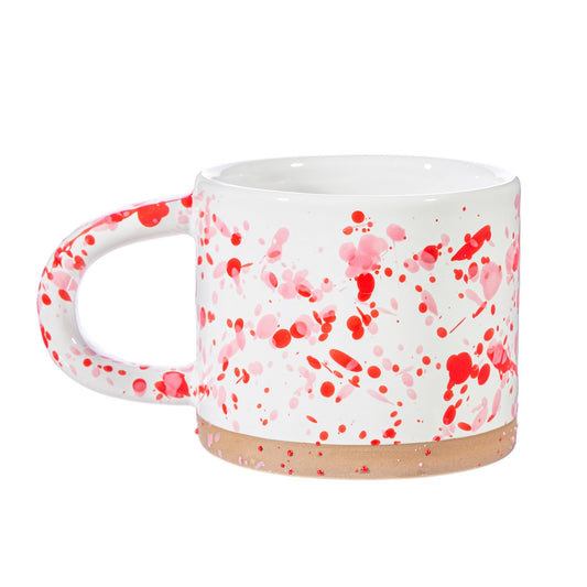 Pink and Red Splatterware Mug B-CZQ181