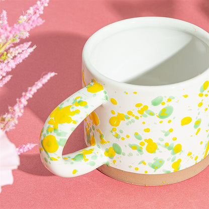 Yellow and Green Splatterware Mug B-CZQ183