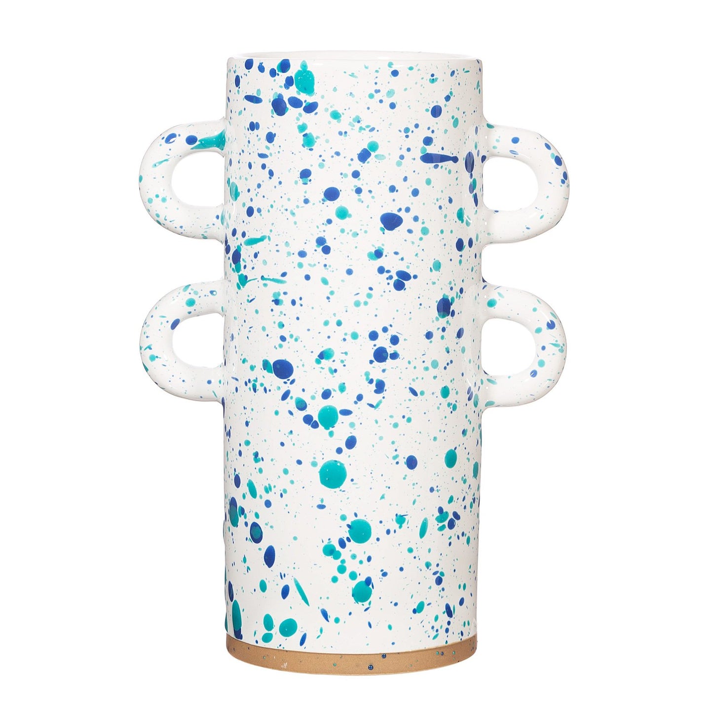 Turquoise and Blue Splatterware Large Vase B-CZQ184