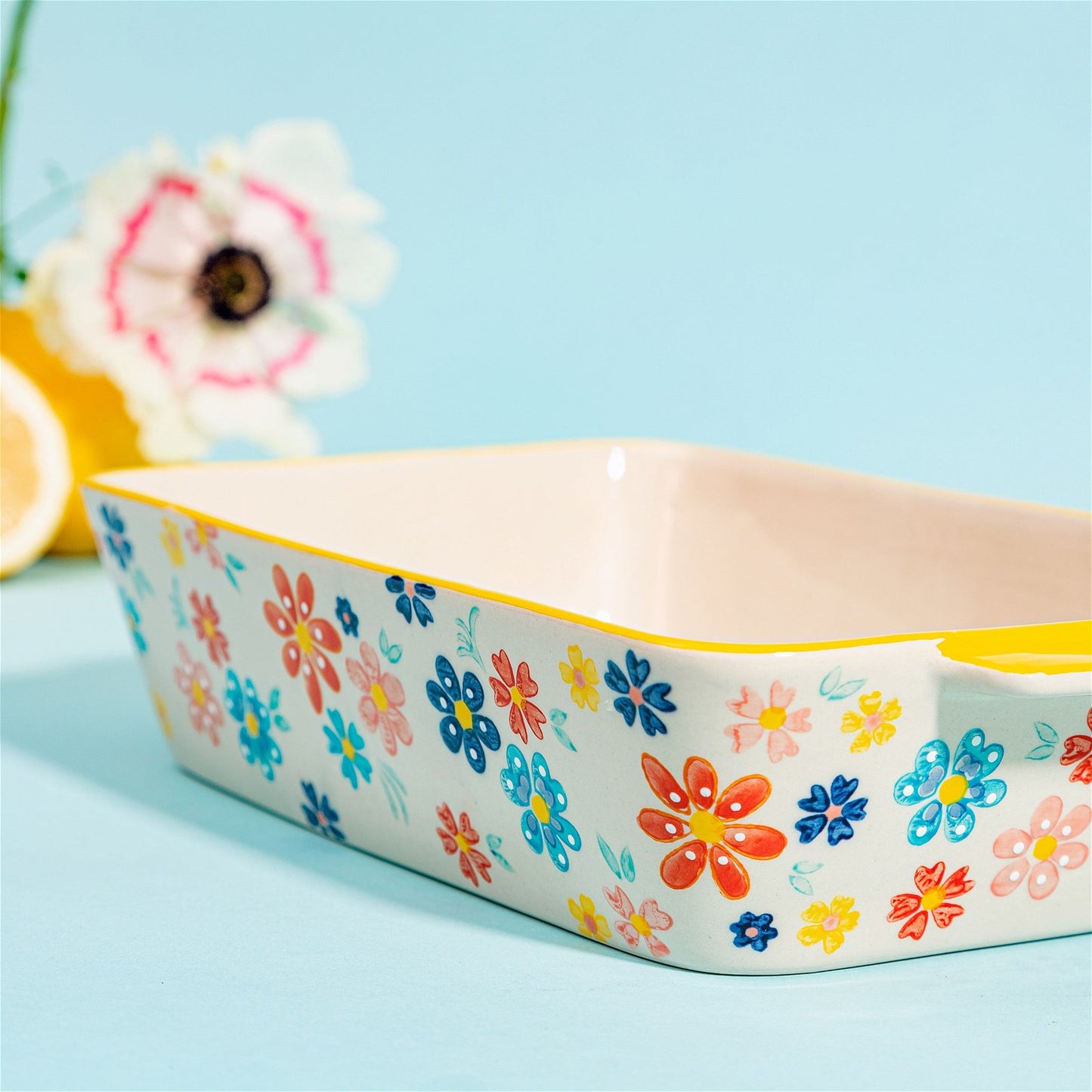 Folk Floral Serving Dish B-IRIS093