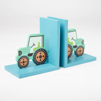 Green Tractor Bookends B-JANE136