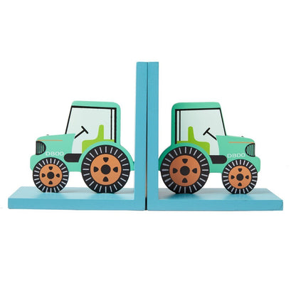 Green Tractor Bookends B-JANE136