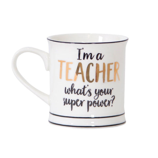 Metallic Monochrome I'm A Teacher Mug B-KD084