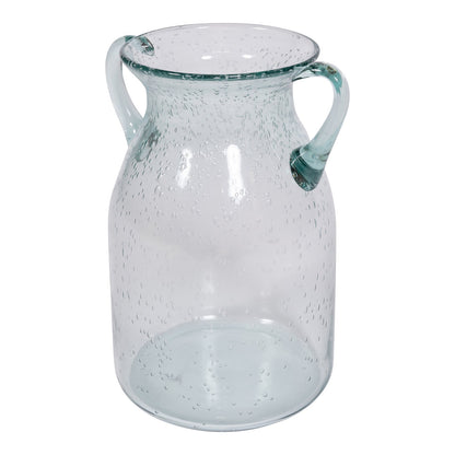 Glass Flower Vase with Handles Daisy Bubble Design 25cm S-DA0007