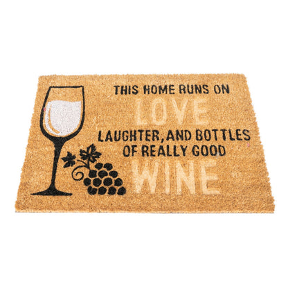 Coir Doormat with Wine Glass & Love S-DM0067-A