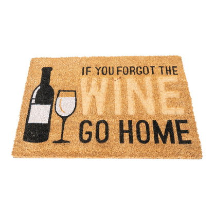 Coir Doormat with Wine Bottle & Glass S-DM0067-B