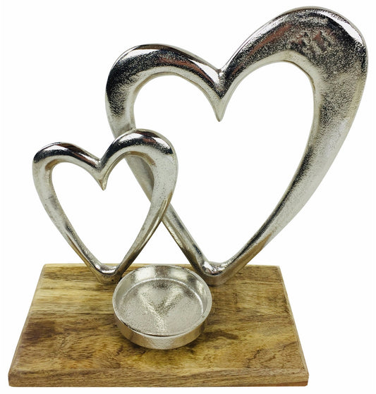 Double Heart Tealight Holder S-CH6054