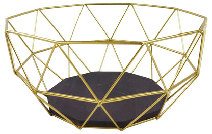 Golden Geometric Style Wire Bowl S-GE0061