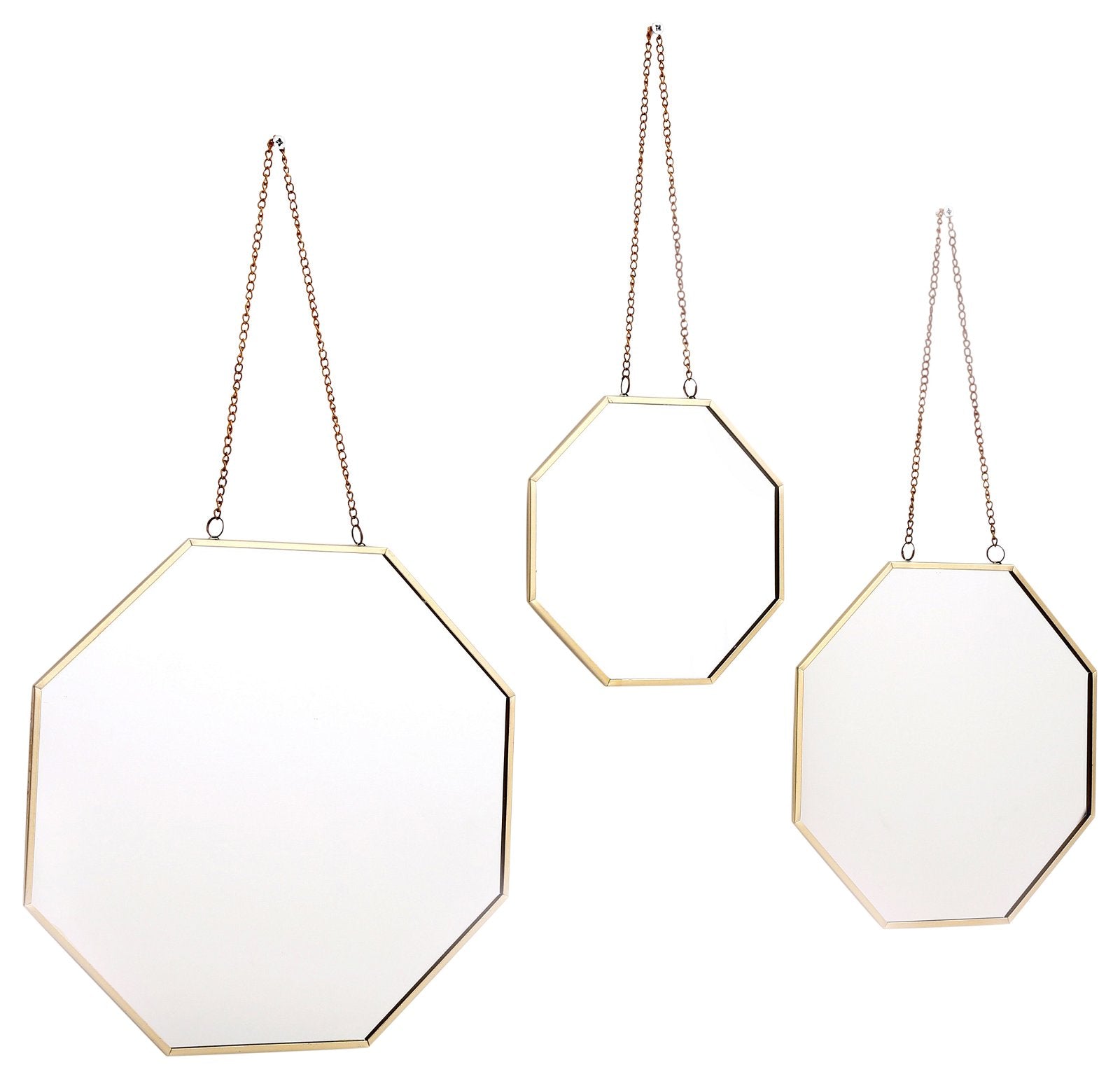 Set of 3 Hanging Geometric Mirrors S-GE0084