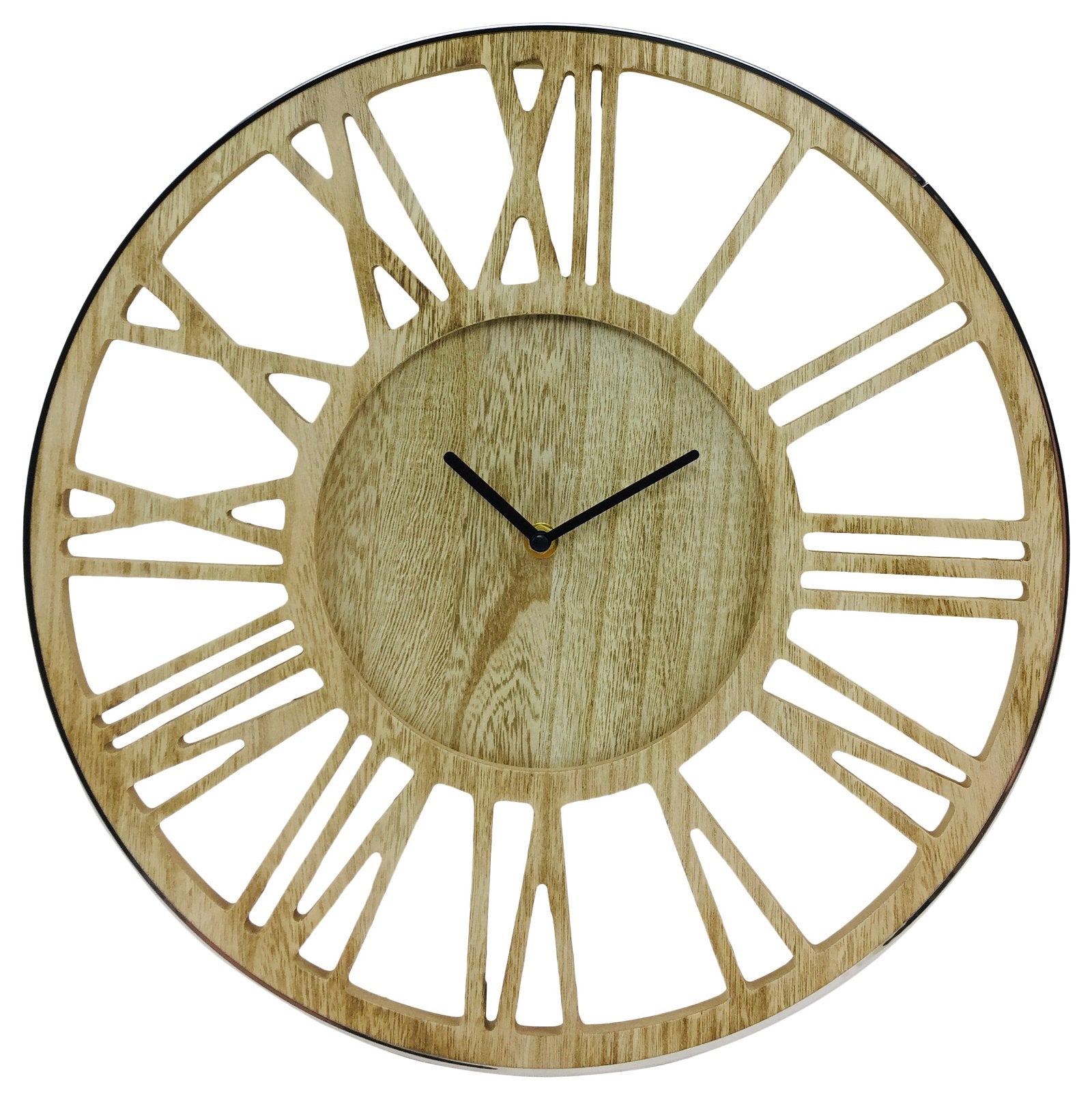 Wooden Silver Clock 40cm S-WF2226