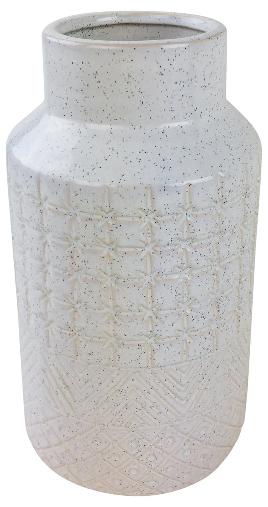 White Star Textured Stoneware Vase 30cm S-WF2343-A