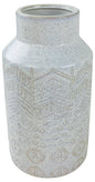 White Herringbone Textured Stoneware Vase 30cm S-WF2343-B