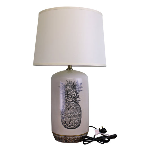 Black & White Ceramic Lamp with Pineapple Design 69cm GJ098