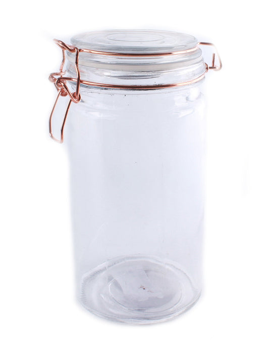 Storage Jar, Glass with Copper Wire Fastening S-KG0078