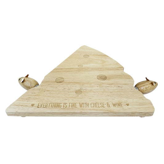 Cheeseboard Wedge Shape with Mouse Knives S-KG0791