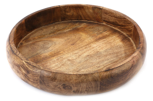 Shallow Wooden Bowl 34cm S-KG0866