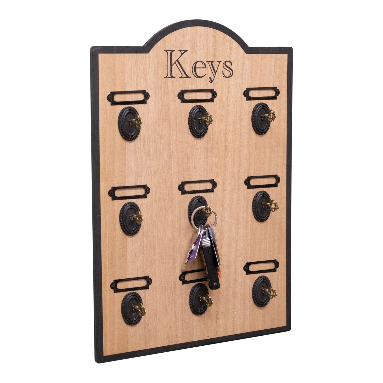 Wooden Board With 9 Key Design Hooks S-KG0998