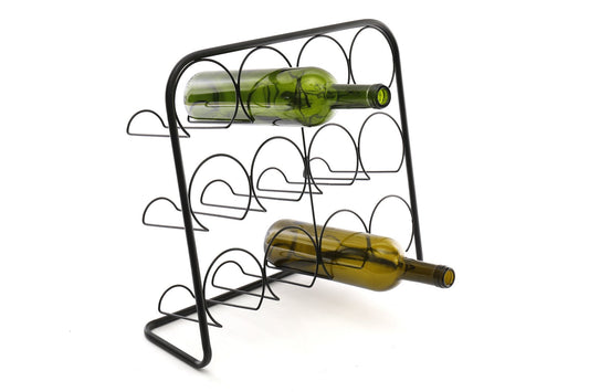 Black Metal Wire 12 Wine Bottle Holder S-KG1045