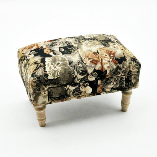 Cat Fabric Footstool with Drawer M2161