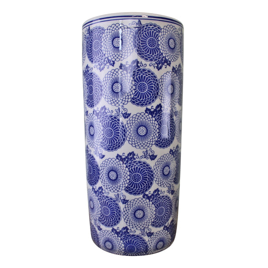 Umbrella Stand, Vintage Blue & White Marigold Design MB021