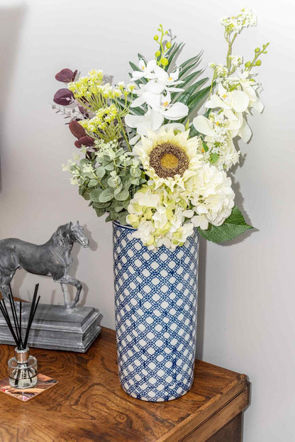 Daisy Chain Blue & White Floral Umbrella Stand MB028