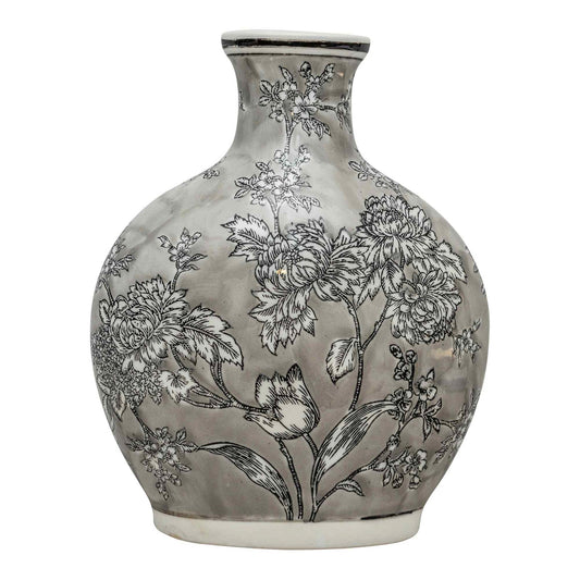 Peony Grey & White Bottle Vase MB033