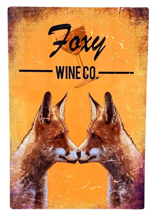 Metal Advertising Wall Sign - Foxy Wine Co Brewery MS102