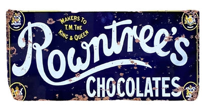 Metal Advertising Wall Sign - Rowntrees Chocolate Blue MS105