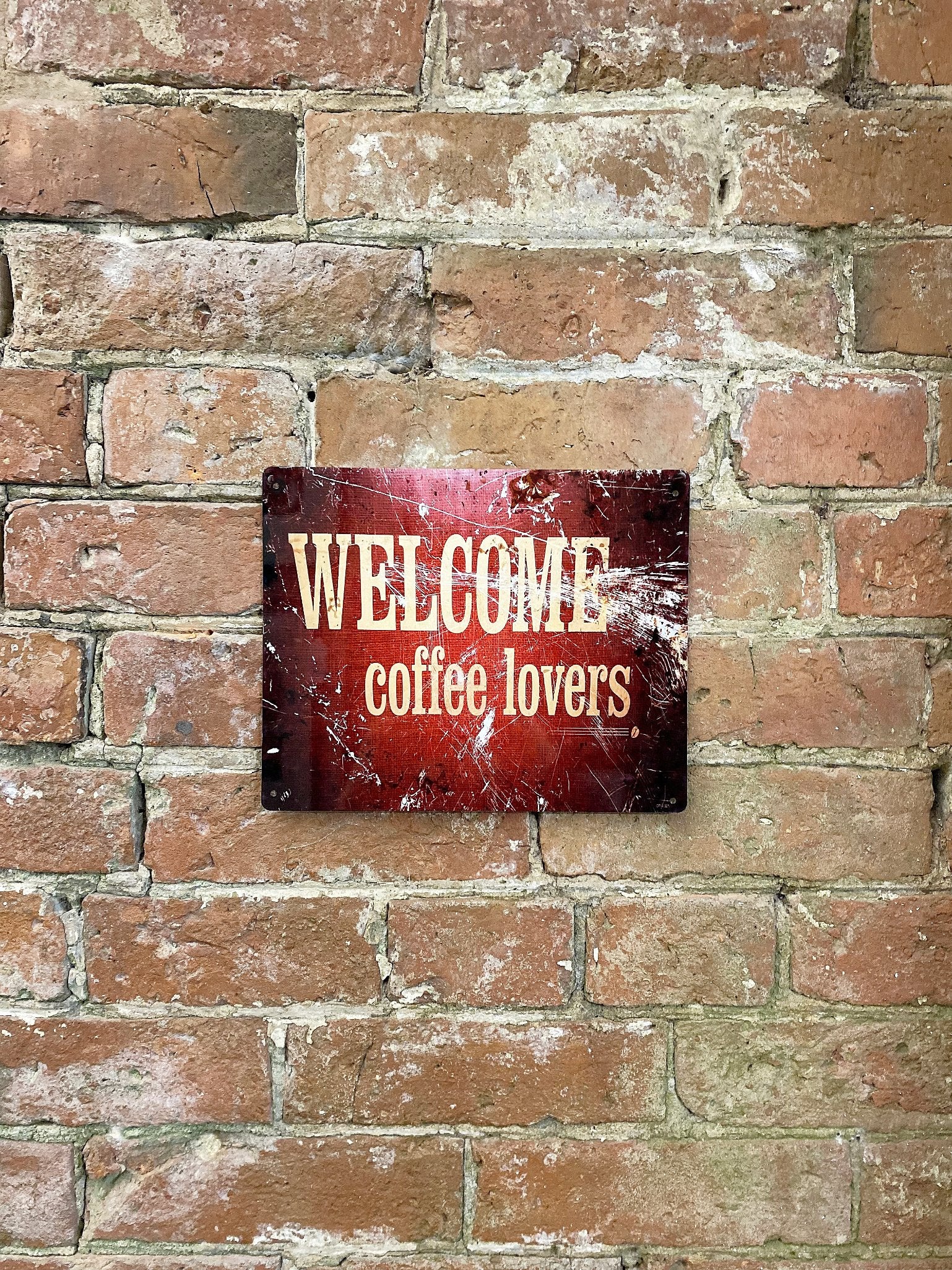 Metal Sign Plaque - Welcome Coffee Lovers MS116