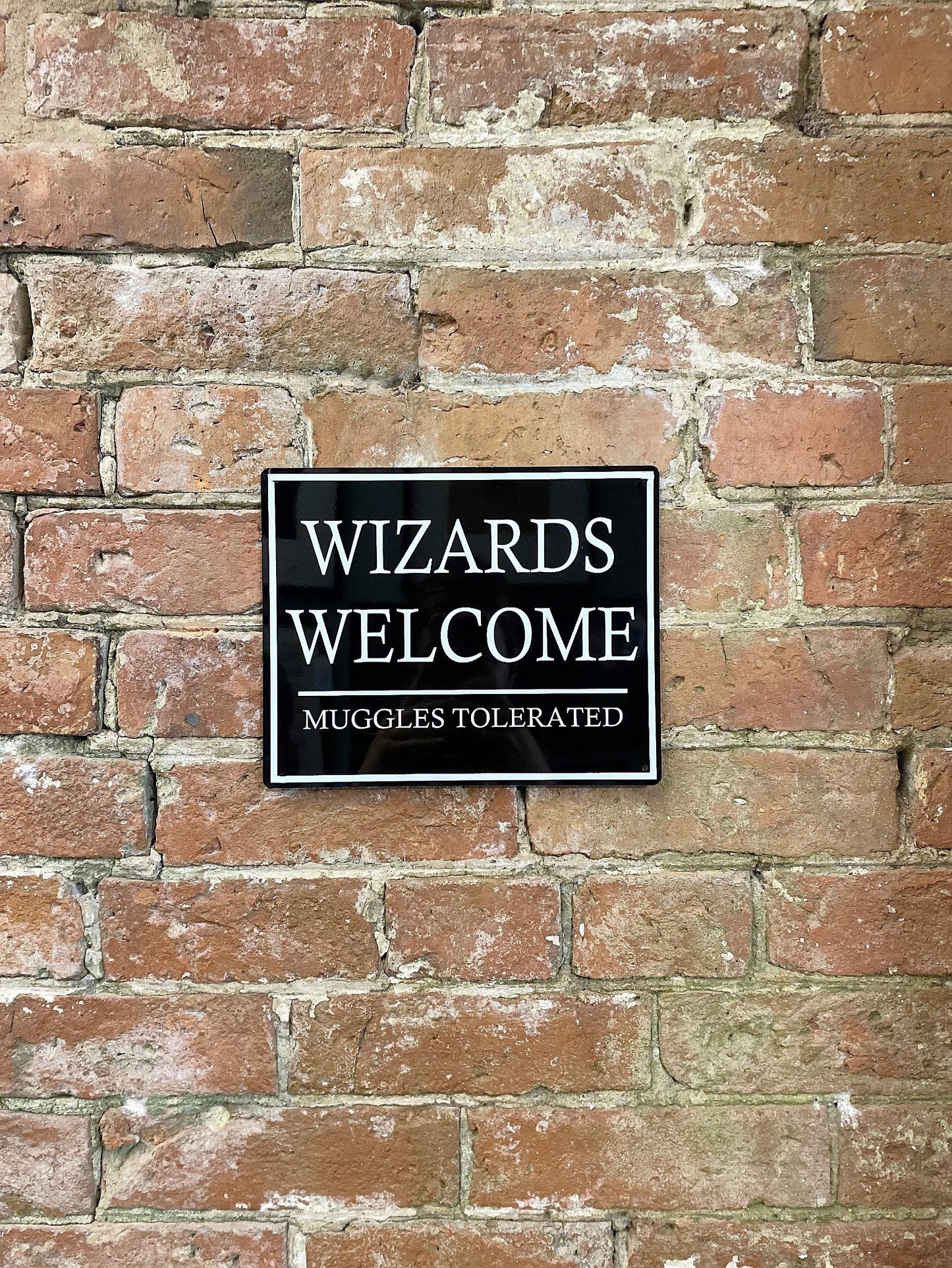 Metal Wall Sign - Wizards Welcome Muggles Tolerated MS117