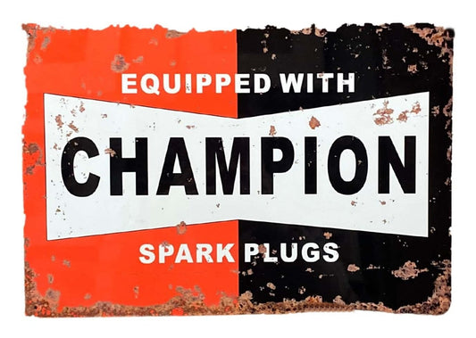 Metal Wall Sign Plaque - Champion Spark Plugs MS119