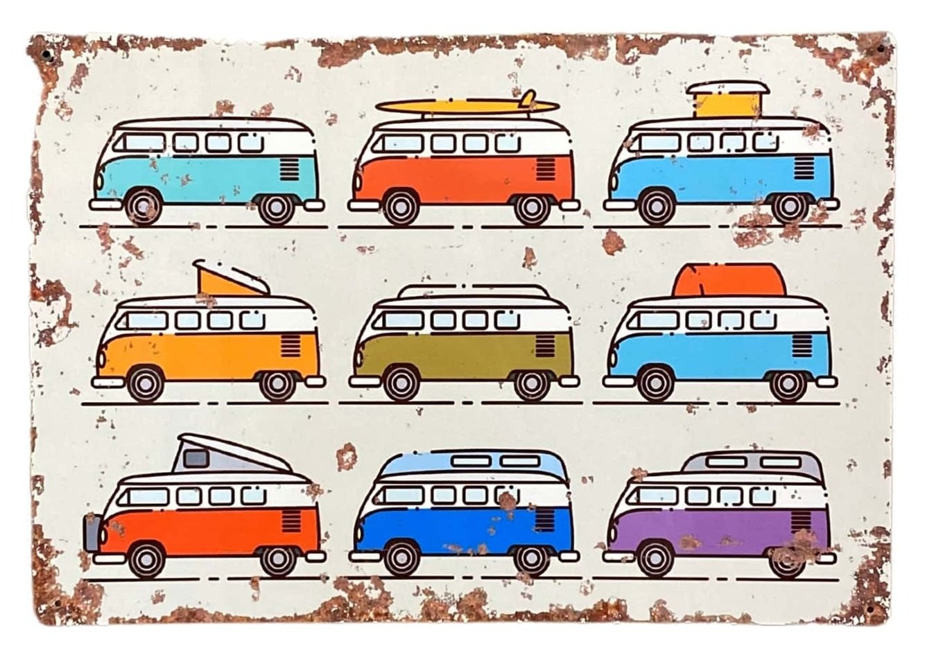 Metal Vintage Wall Sign - Camper Van Collection MS123