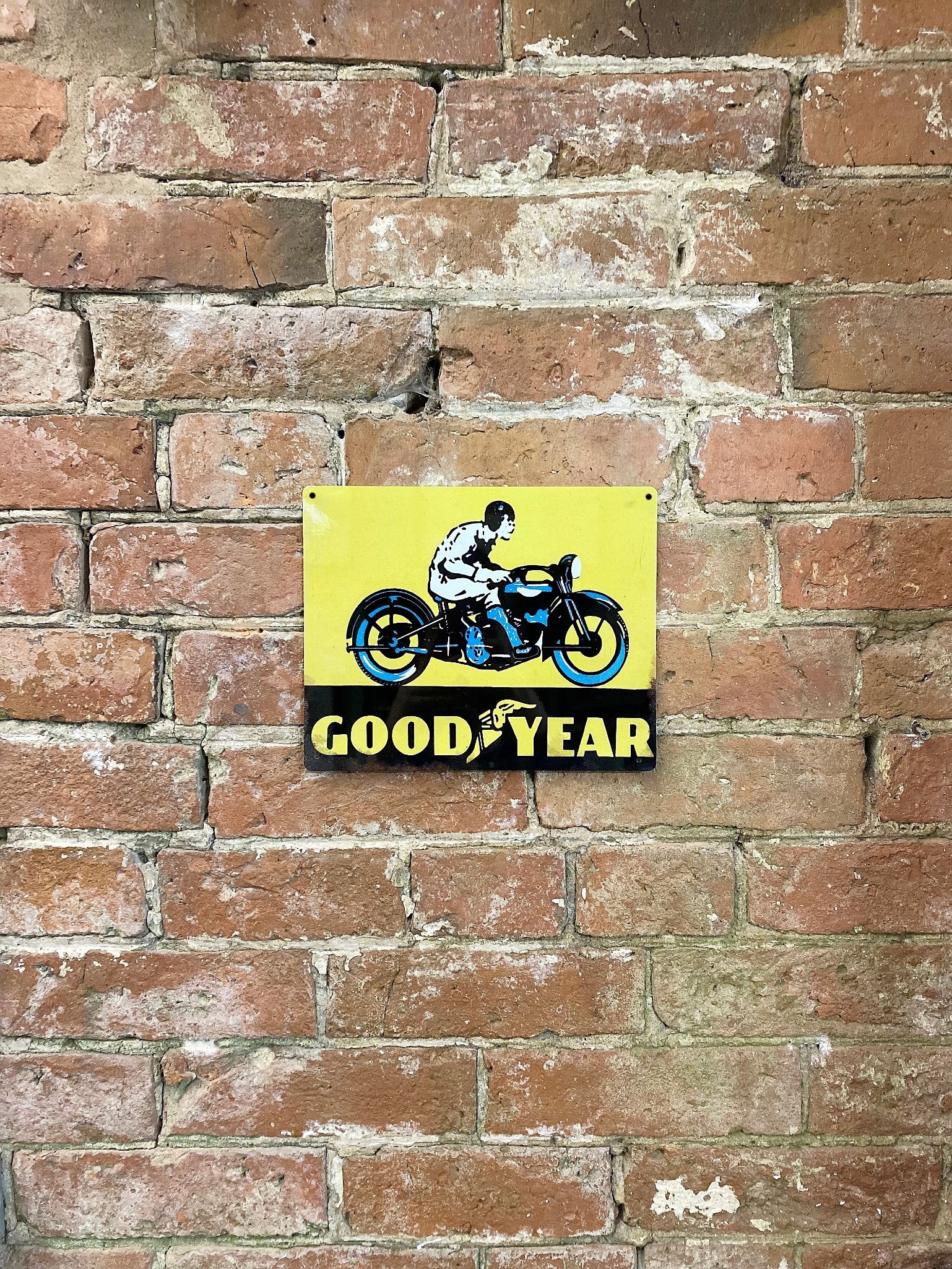 Metal Advertising Wall Sign - Good Year Tyre Motorbike MS126