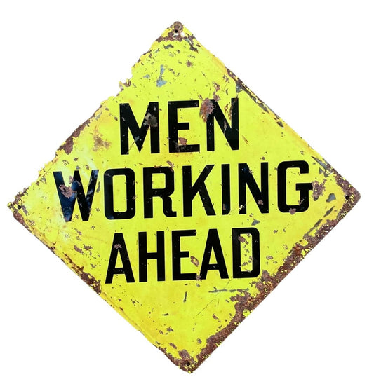 Metal Square Wall Sign - Men At Work MS128