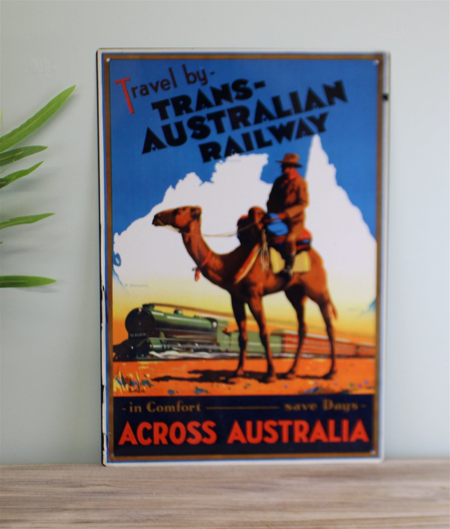 Vintage Metal Sign - Retro Advertising - Trans Australian Railway MS13