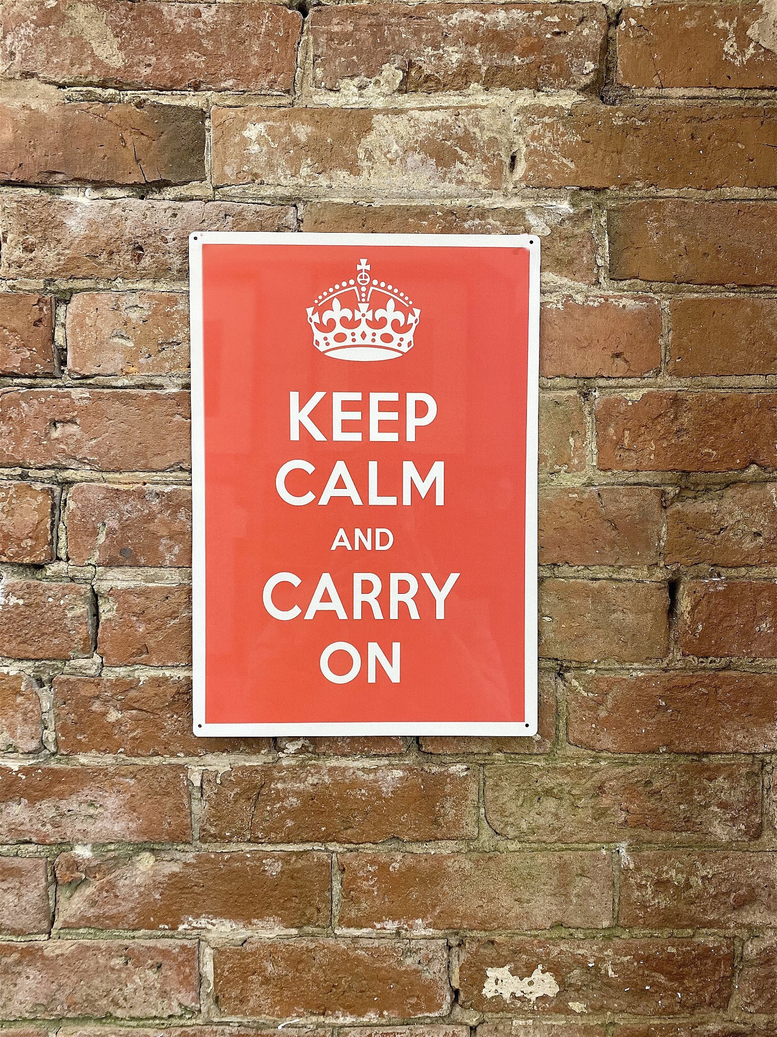 Metal Humour Wall Sign - Keep Calm And Carry On MS137