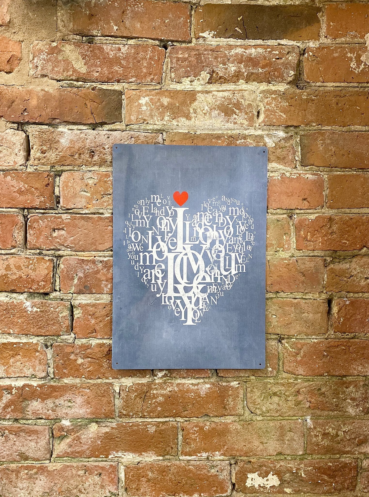 Metal Travel Wall Sign - Love Heart, Valentine MS138