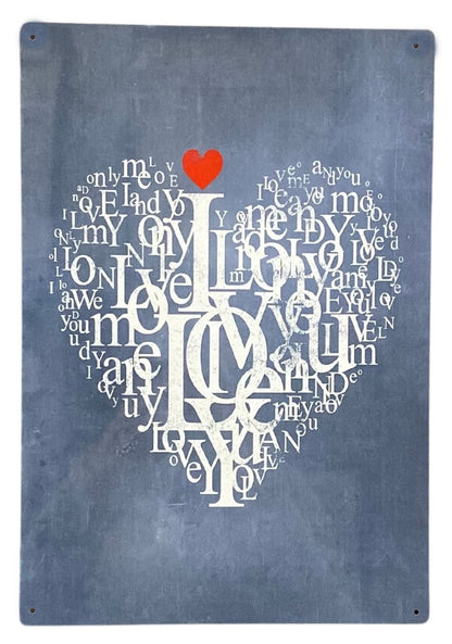 Metal Travel Wall Sign - Love Heart, Valentine MS138