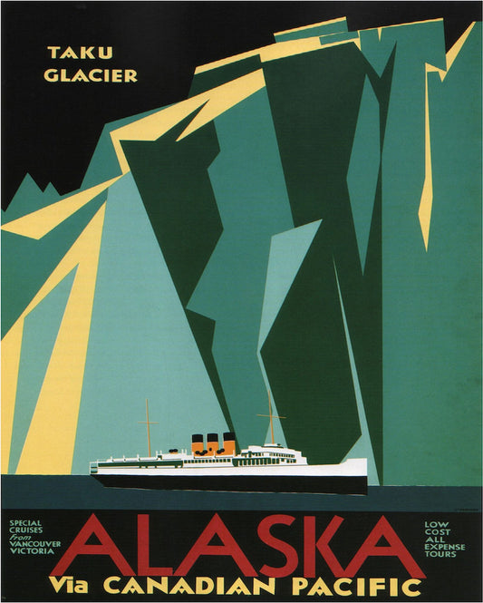 Vintage Metal Sign - Retro Advertising - Alaska Via Canadian Pacific Travel MS16