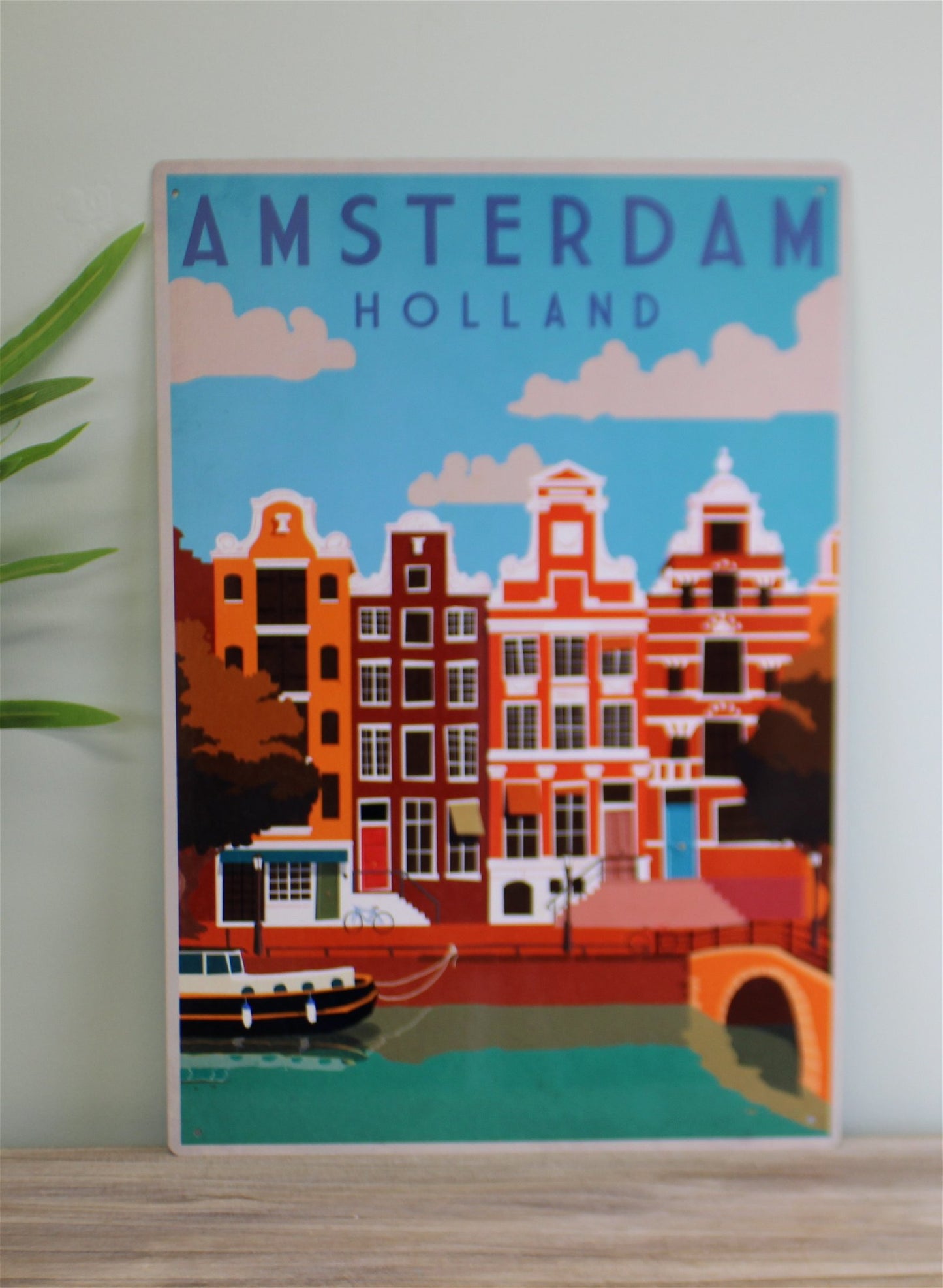 Vintage Metal Sign - Retro Advertising - Amsterdam Travel MS24