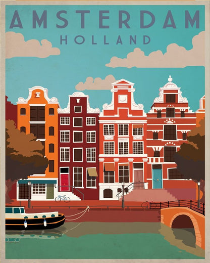 Vintage Metal Sign - Retro Advertising - Amsterdam Travel MS24