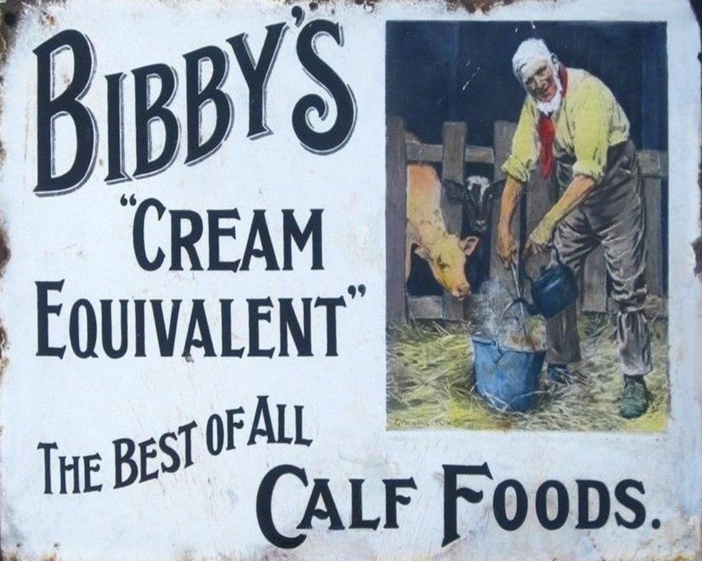 Vintage Metal Sign - Retro Advertising - Bibby's Calf Foods MS35