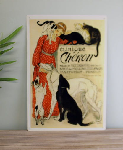 Vintage Metal Sign - Retro Advertising - Clinique Cheron MS45