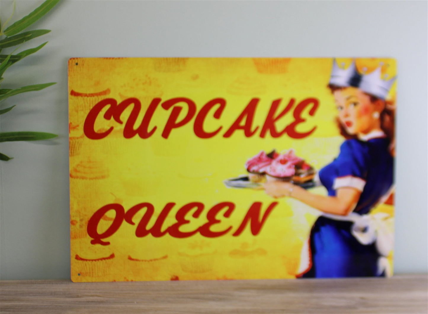 Vintage Metal Sign - Pin Up Girl, Cupcake Queen MS49