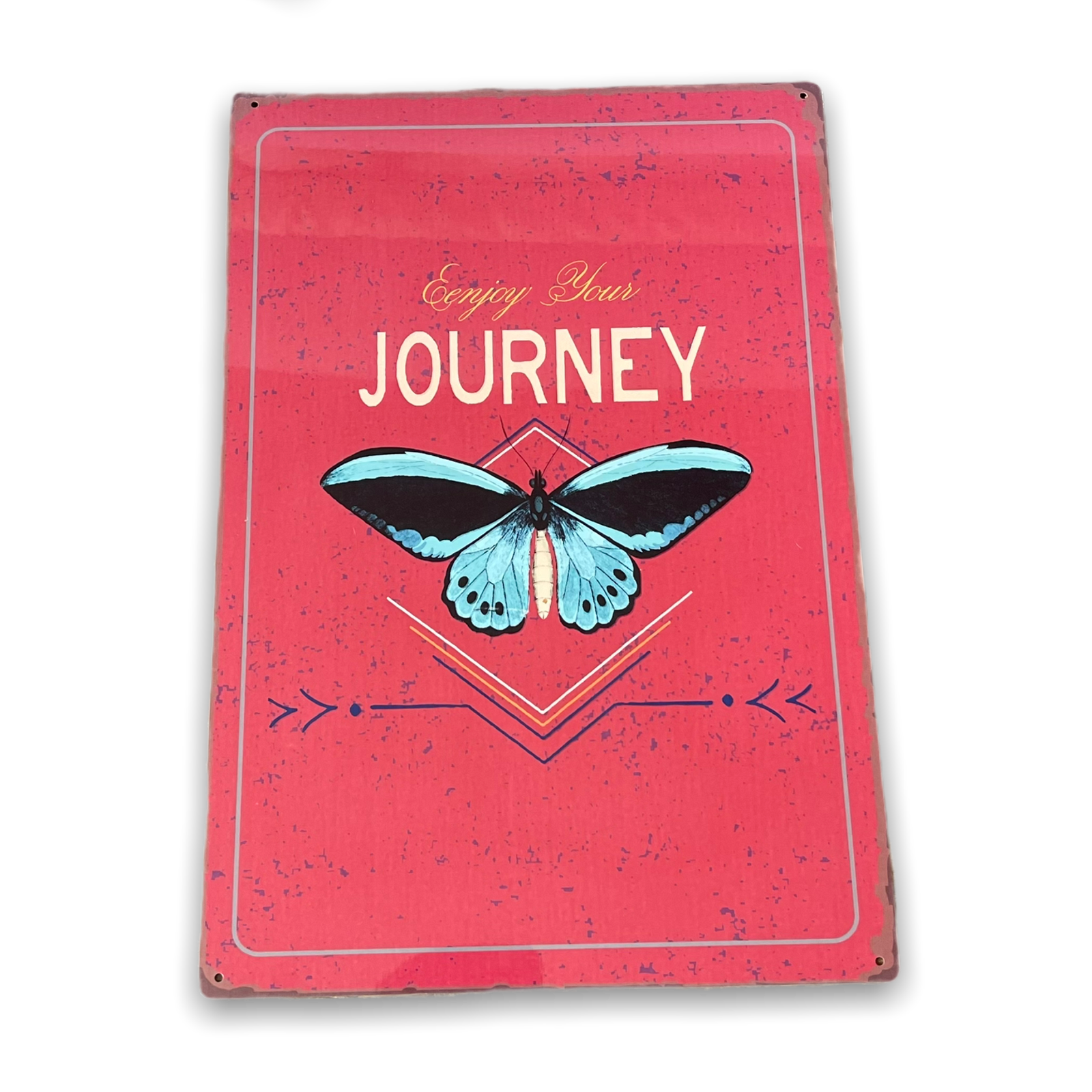 Vintage Metal Sign - Enjoy Your Journey Butterfly Design MS55