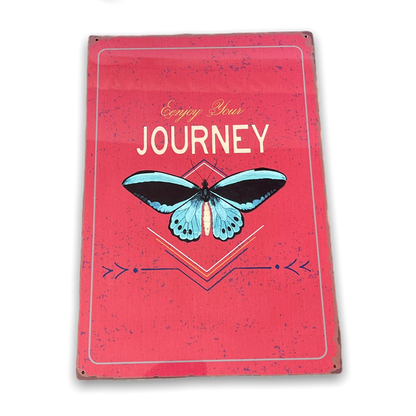 Vintage Metal Sign - Enjoy Your Journey Butterfly Design MS55