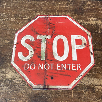 Vintage Metal Sign - Stop, Do Not Enter Sign MS58