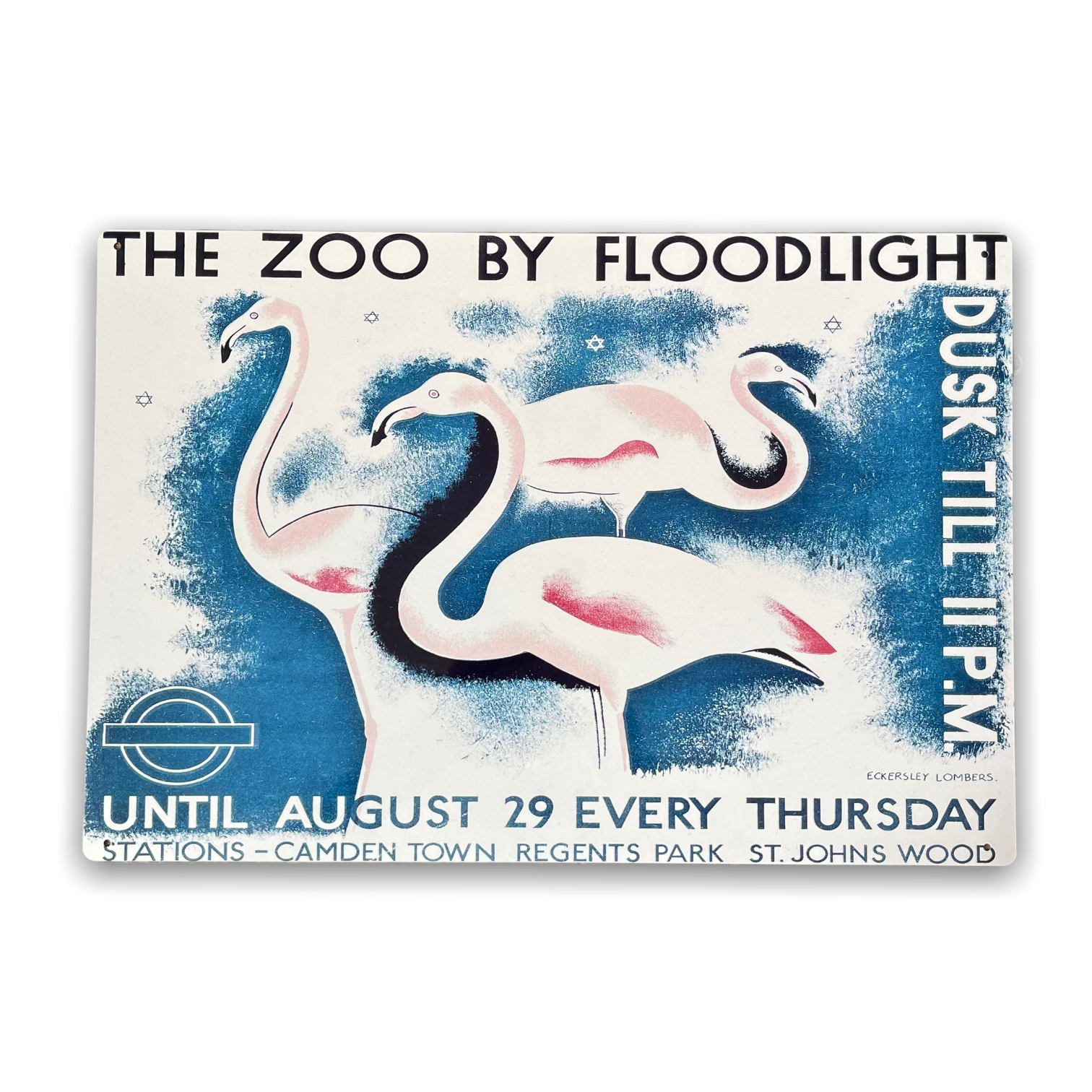 Vintage Metal Sign - London Underground, Visit The Zoo MS61