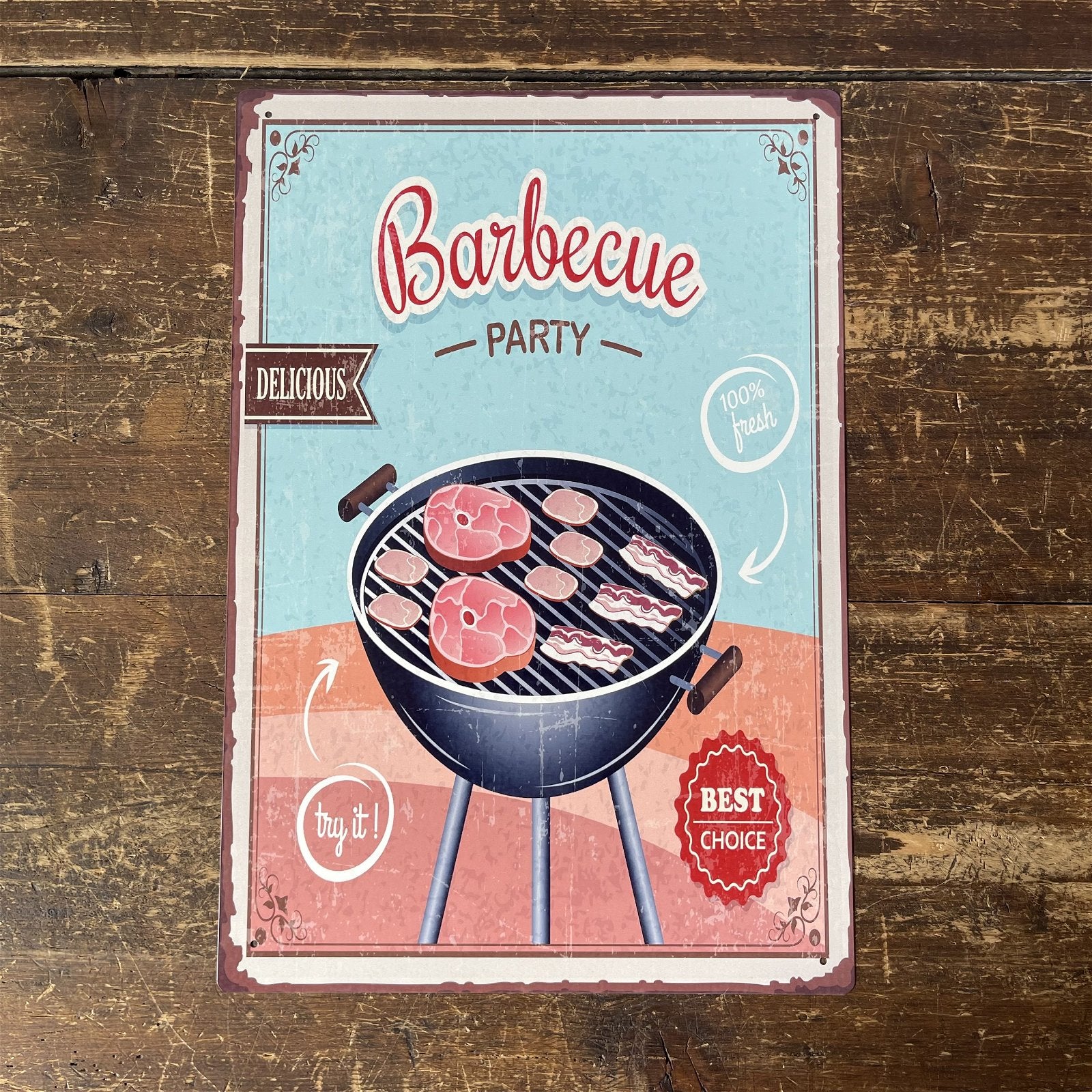 Vintage Metal Sign - Retro Barbecue Party Sign MS62