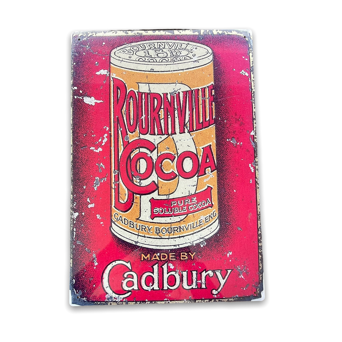 Vintage Metal Sign - Retro Advertising Cadbury Bournville Cocoa MS63